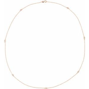 14K Rose 1/3 CTW Lab-Grown Diamond 7-Station 24" Necklace