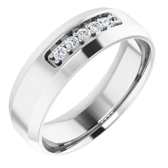 14K White 1/6 CTW Lab-Grown Diamond Band