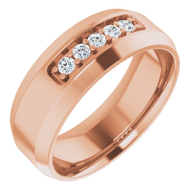14K Rose 1/6 CTW Lab-Grown Diamond Band