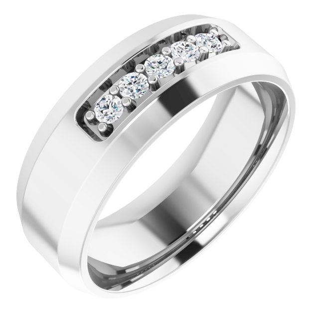 14K White 1/6 CTW Lab-Grown Diamond Band