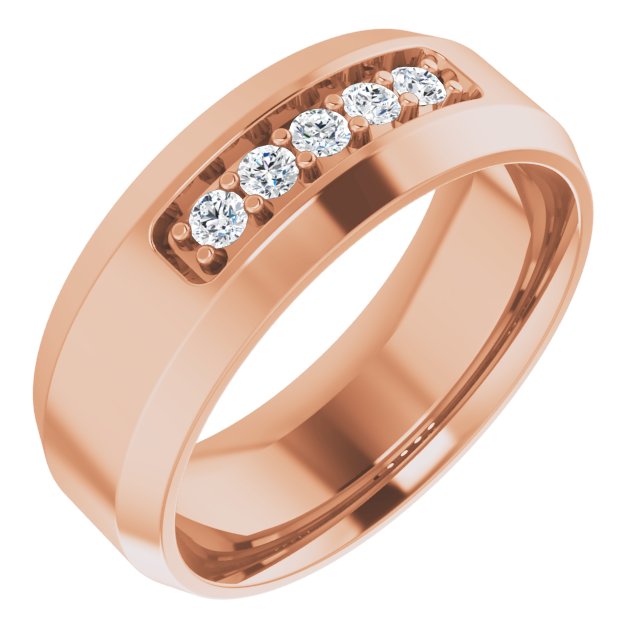 14K Rose 1/6 CTW Lab-Grown Diamond Band