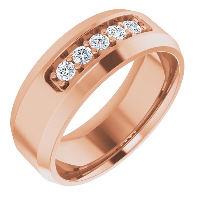 14K Rose 1/6 CTW Lab-Grown Diamond Band