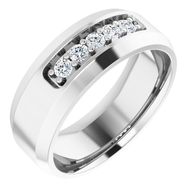 14K White 1/6 CTW Lab-Grown Diamond Band