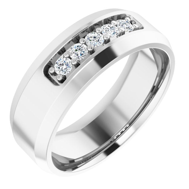 14K White 1/6 CTW Lab-Grown Diamond Band