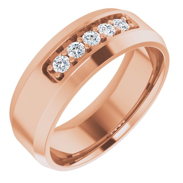14K Rose 1/6 CTW Lab-Grown Diamond Band
