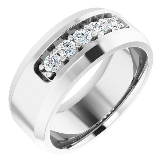 14K White 1/2 CTW Lab-Grown Diamond Band