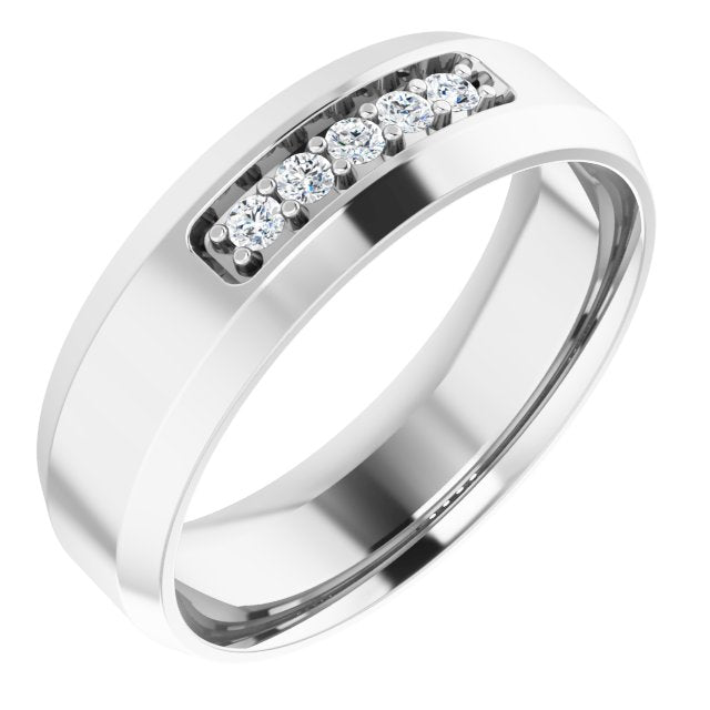 14K White 1/6 CTW Lab-Grown Diamond Band