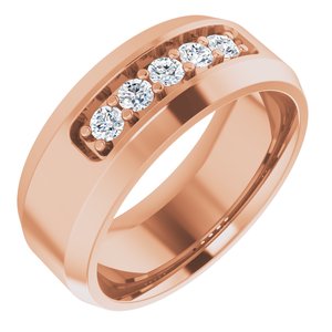 14K Rose 1/6 CTW Lab-Grown Diamond Band