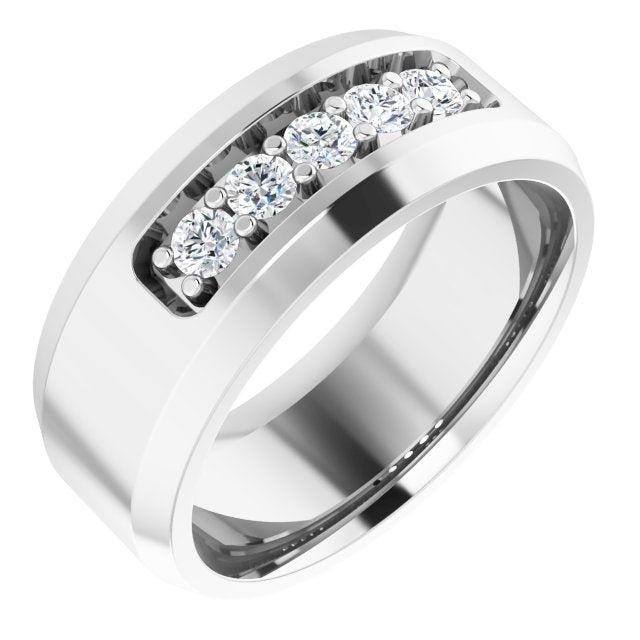 14K White 1/2 CTW Lab-Grown Diamond Band