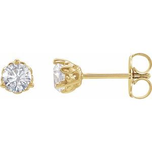 14K Yellow 1/5 CTW Lab-Grown Diamond Fleur-de-Lis Earrings
