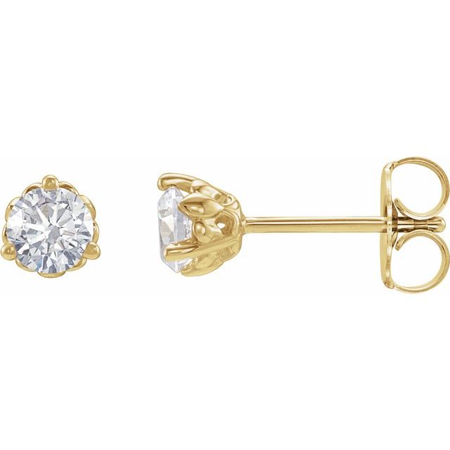 14K Yellow 1/5 CTW Lab-Grown Diamond Fleur-de-Lis Earrings