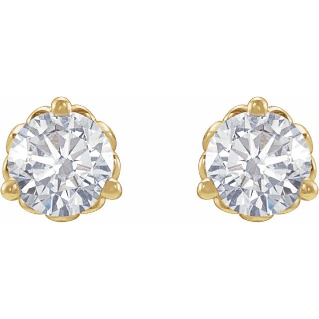 14K Yellow 1/2 CTW Lab-Grown Diamond Fleur-de-Lis Earrings