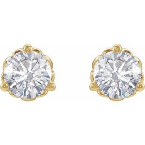 14K Yellow 1/2 CTW Lab-Grown Diamond Fleur-de-Lis Earrings