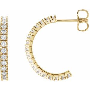 14K Yellow 1/2 CTW Lab-Grown Diamond 17.6 mm Hoop Earrings