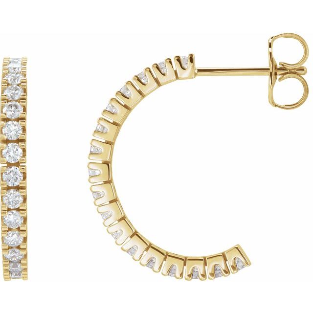 14K Yellow 1/2 CTW Lab-Grown Diamond 17.6 mm Hoop Earrings