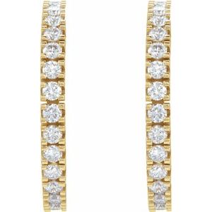 14K Yellow 1/2 CTW Lab-Grown Diamond 17.6 mm Hoop Earrings