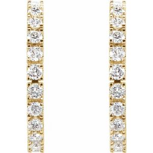 14K Yellow 1 CTW Lab-Grown Diamond 20.5 mm Hoop Earrings