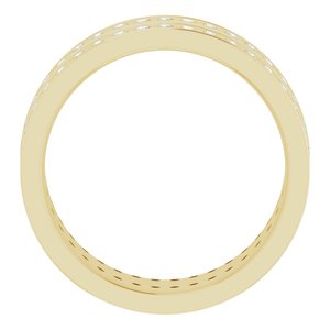 14K Yellow 5/8 CTW Lab-Grown Diamond Double Row Accented Band Size 7.5