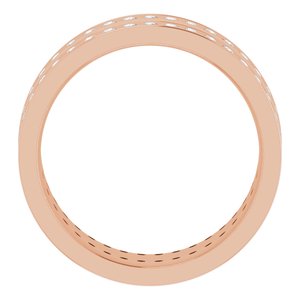 14K Rose 5/8 CTW Lab-Grown Diamond Double Row Accented Band Size 7.5
