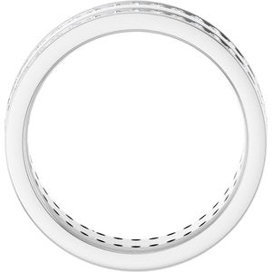 14K White 5/8 CTW Lab-Grown Diamond Double Row Accented Band Size 7