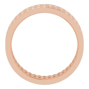 14K Rose 3/4 CTW Lab-Grown Diamond Double Row Accented Band Size 9.5
