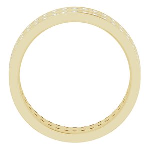 14K Yellow 3/4 CTW Lab-Grown Diamond Double Row Accented Band Size 8.5
