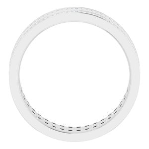 14K White 3/4 CTW Lab-Grown Diamond Double Row Accented Band Size 9