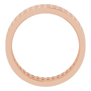 14K Rose 3/4 CTW Lab-Grown Diamond Double Row Accented Band Size 9