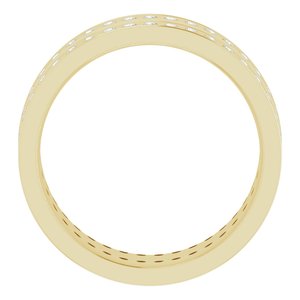 14K Yellow 5/8 CTW Lab-Grown Diamond Double Row Accented Band Size 8
