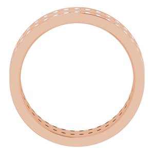 14K Rose 5/8 CTW Lab-Grown Diamond Double Row Accented Band Size 8