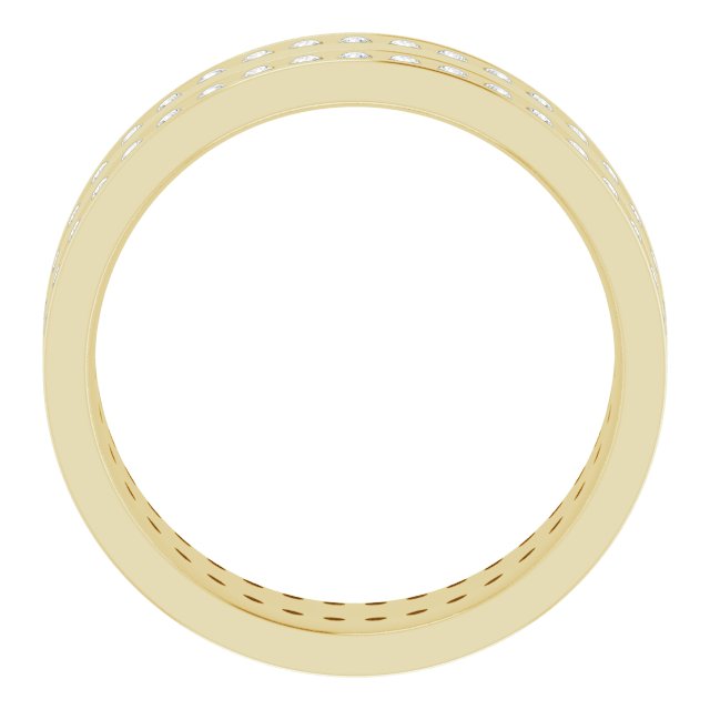 14K Yellow 5/8 CTW Lab-Grown Diamond Double Row Accented Band Size 8