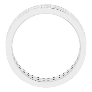 14K White 5/8 CTW Lab-Grown Diamond Double Row Accented Band Size 8