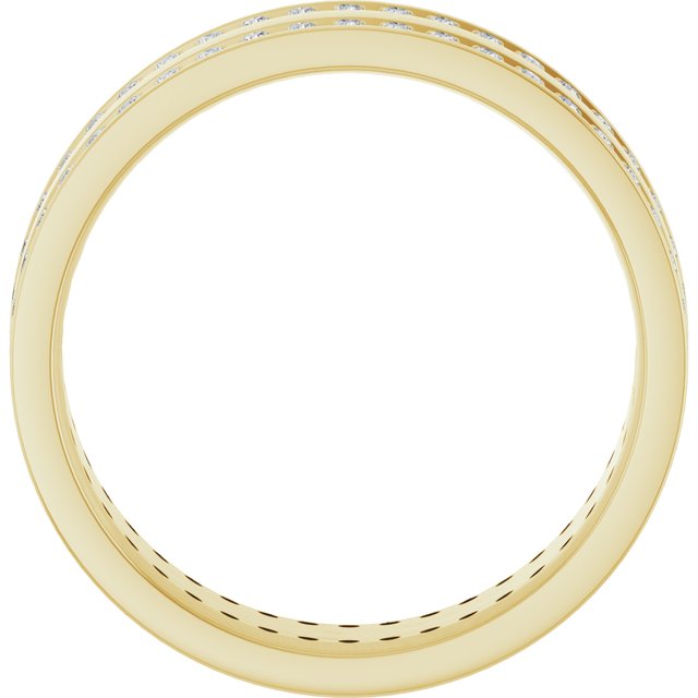 14K Yellow 3/4 CTW Lab-Grown Diamond Double Row Accented Band Size 11