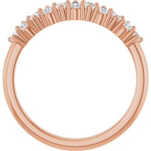 14K Rose 1/2 CTW Lab-Grown Diamond Anniversary Band