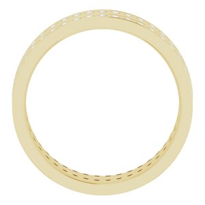 14K Yellow 3/4 CTW Lab-Grown Diamond Double Row Accented Band Size 10.5