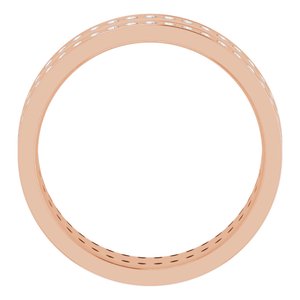 14K Rose 3/4 CTW Lab-Grown Diamond Double Row Accented Band Size 10.5