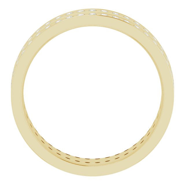 14K Yellow 3/4 CTW Lab-Grown Diamond Double Row Accented Band Size 10.5