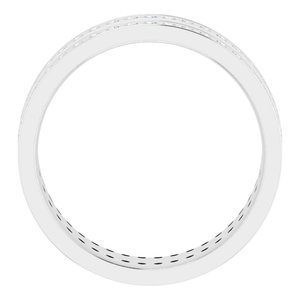 14K White 3/4 CTW Lab-Grown Diamond Double Row Accented Band Size 10.5
