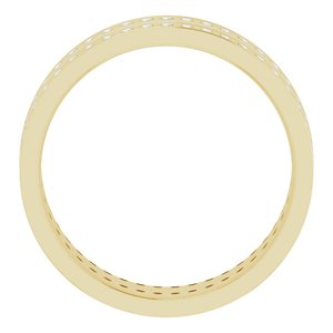 14K Yellow 3/4 CTW Lab-Grown Diamond Double Row Accented Band Size 11.5