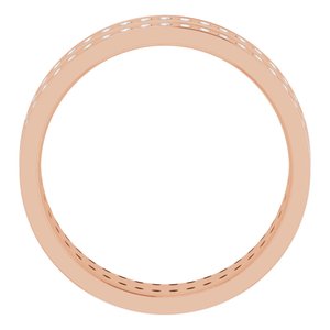 14K Rose 3/4 CTW Lab-Grown Diamond Double Row Accented Band Size 11.5