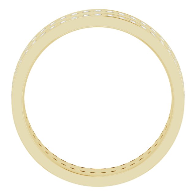 14K Yellow 3/4 CTW Lab-Grown Diamond Double Row Accented Band Size 11.5