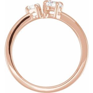 14K Rose 5/8 CTW Lab-Grown Diamond Two-Stone Ring