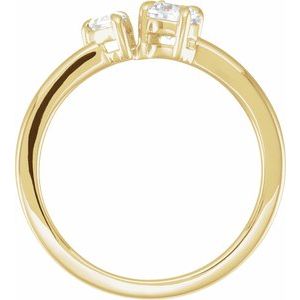 14K Yellow 5/8 CTW Lab-Grown Diamond Two-Stone Ring