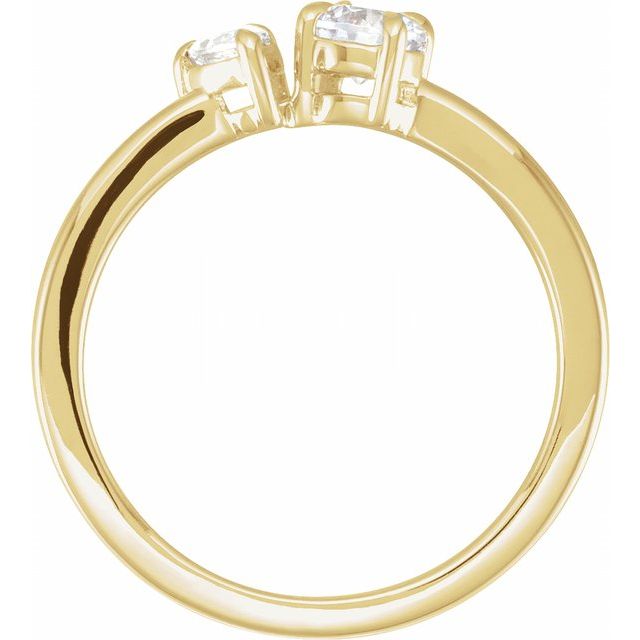14K Yellow 5/8 CTW Lab-Grown Diamond Two-Stone Ring