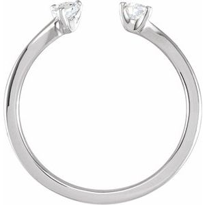 14K White 1/5 CTW Lab-Grown Diamond Two-Stone Ring