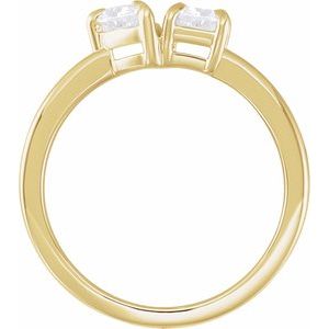 14K Yellow 1 CTW Lab-Grown Diamond Two-Stone Ring