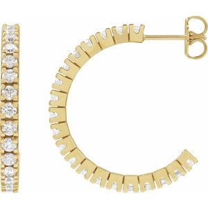 14K Yellow 2 1/5 CTW Lab-Grown Diamond 27.7 mm Hoop Earrings