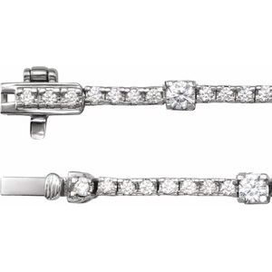 14K White 4 CTW Lab-Grown Diamond Line 16" Necklace