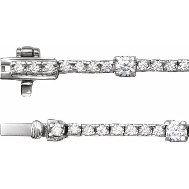 14K White 4 CTW Lab-Grown Diamond Line 16" Necklace
