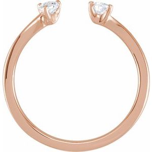 14K Rose 1/5 CTW Lab-Grown Diamond Two-Stone Ring